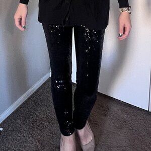 Blank NYC low rise black sequin skinny pant